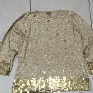 Midnight Velvet Shimmering Gold Sweater